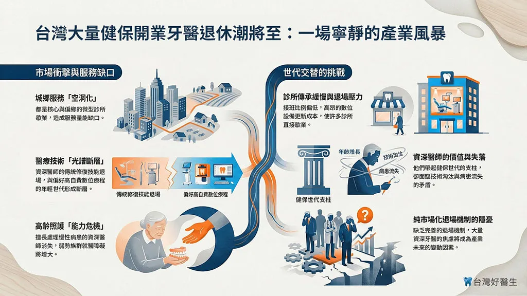台灣大量健保開業牙醫退休潮將至：一場寧靜的產業風暴