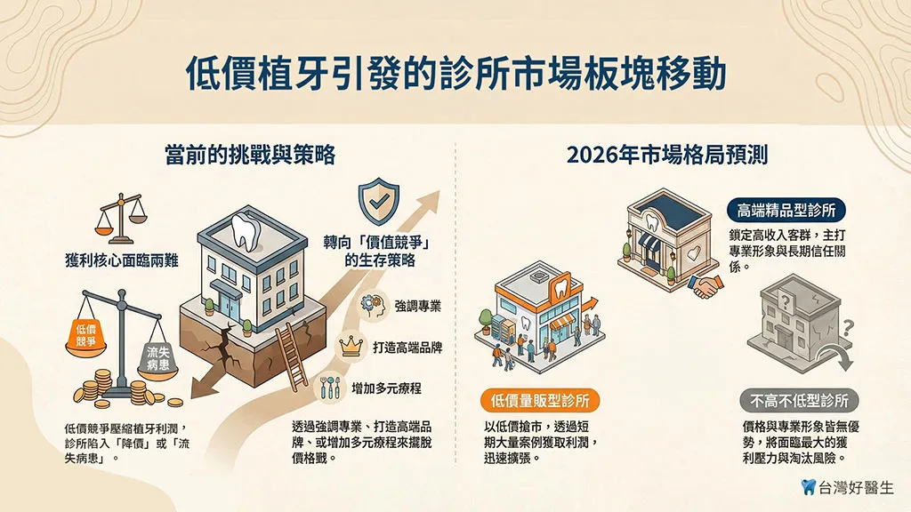 低價植牙引發的診所市場板塊移動