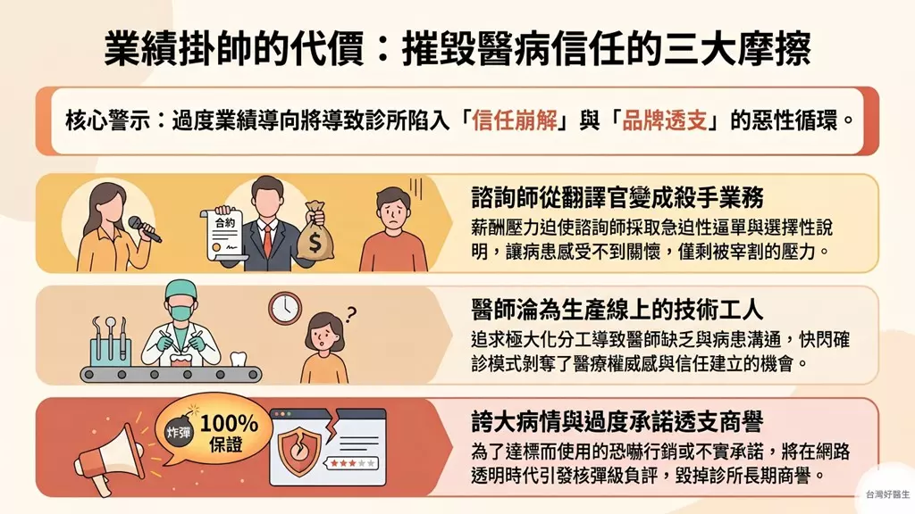 業績掛帥的代價:摧毀醫病信任的三大摩擦