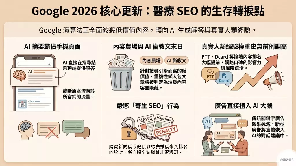 google 2026 核心更新：醫療SEO的生存轉捩點