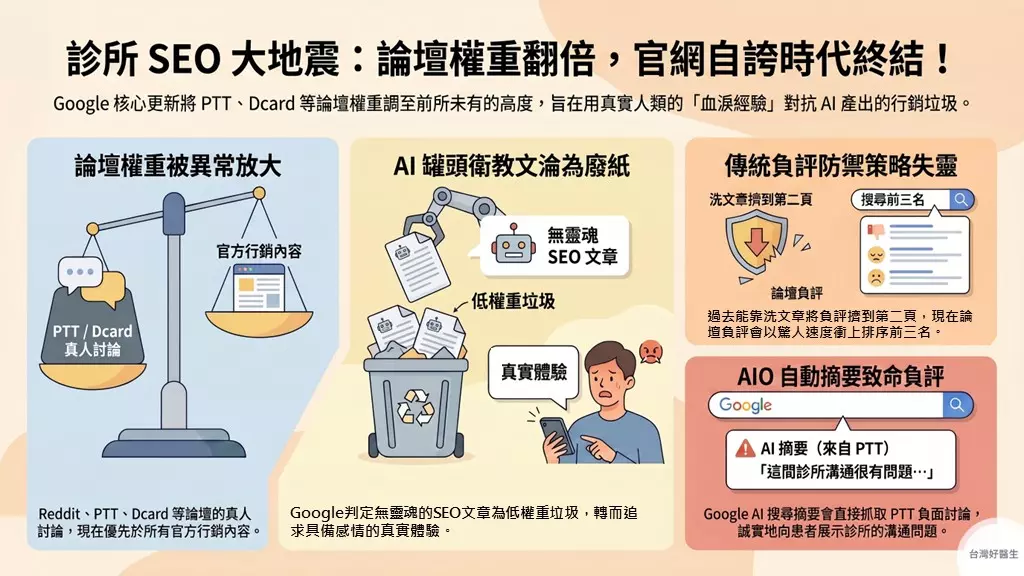 診所SEO大地震：論壇銓重翻配，官網自誇時代終結