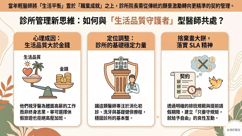 診所管理新思維:如何與生活品質守護者型醫師共處?