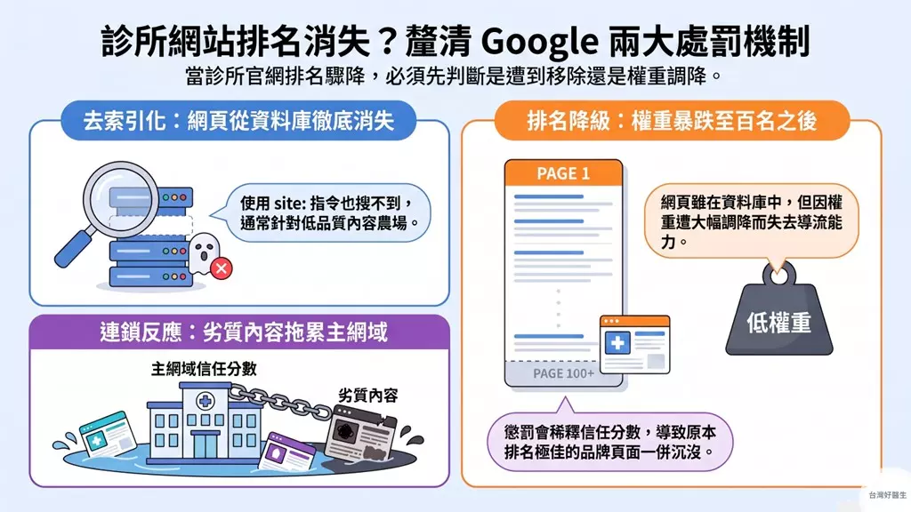 診所網站排名消失?釐清Google兩大處罰機制