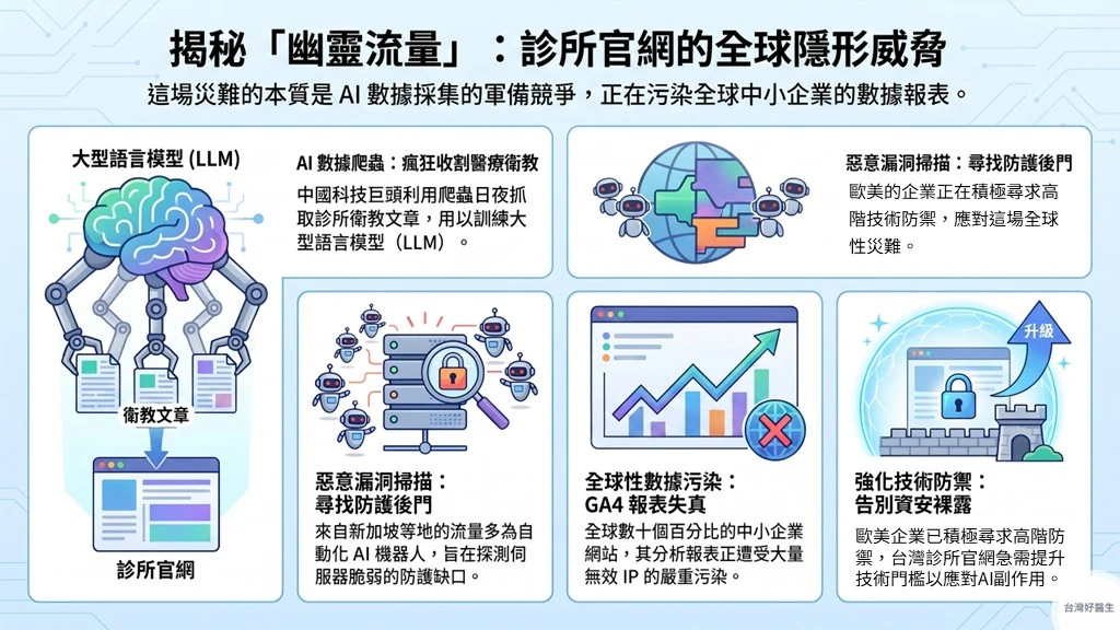 揭密幽靈流量:診所官網的全球性威脅